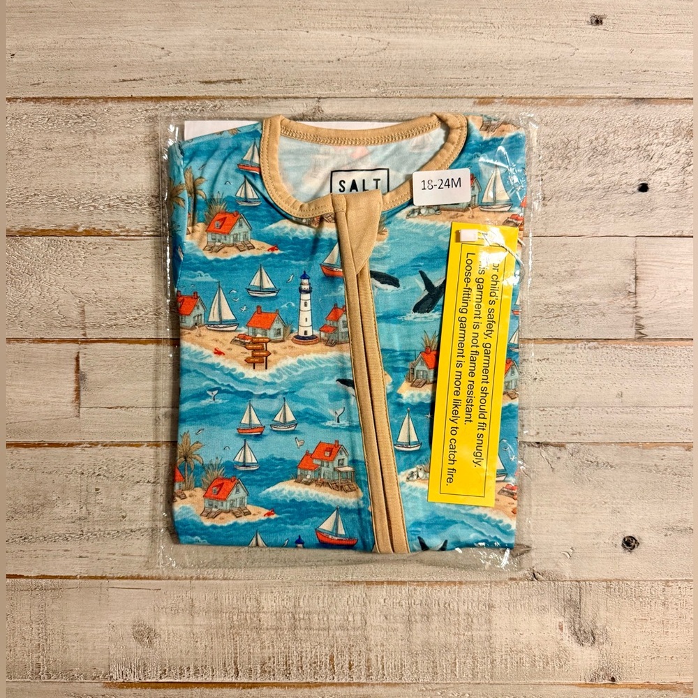 Salt n’ Pine (now Sand n’ Peak) Cape pajamas shortie romper 18-24 months NIB